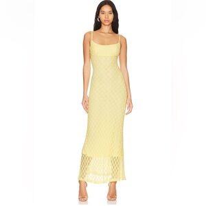 Bardot Yellow Lace Maxi Dress